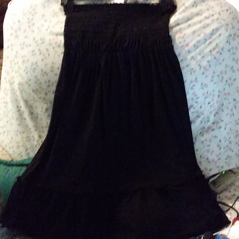 L elastic gathered strapless Dress or long Skirt